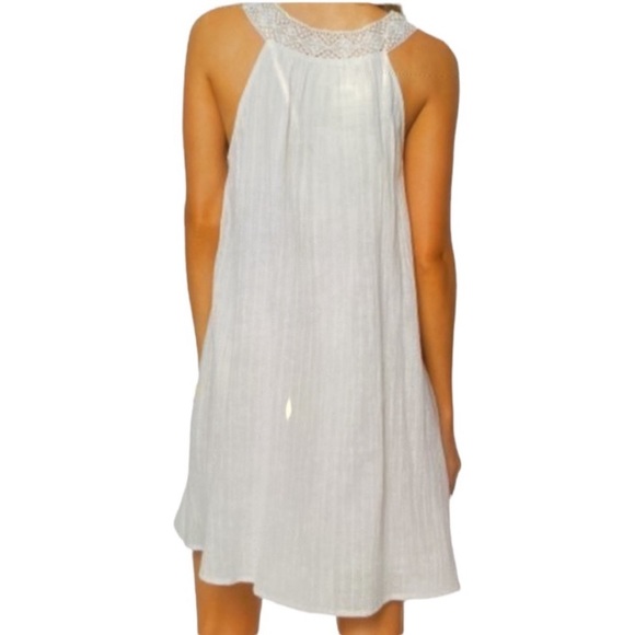 O'Neill Mamba Lace V Neck Mini Sun Dress White Boho Beach Size Medium - Picture 12 of 13